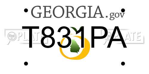 T831PA Georgia License Plate