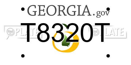 T8320T Georgia License Plate