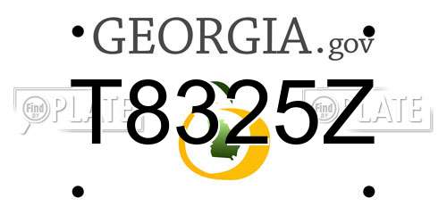 T8325Z Georgia License Plate