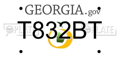 T832BT Georgia License Plate