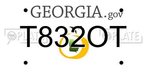 T832OT Georgia License Plate