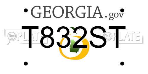 T832ST Georgia License Plate