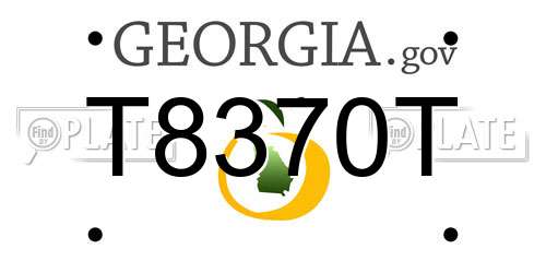 T8370T Georgia License Plate
