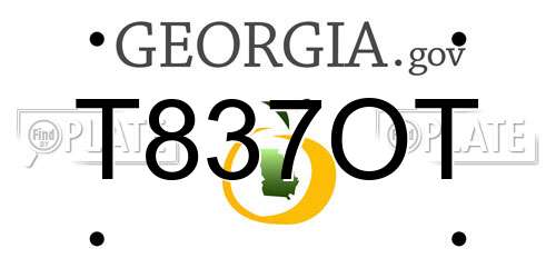 T837OT Georgia License Plate