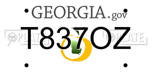 T837OZ Georgia License Plate