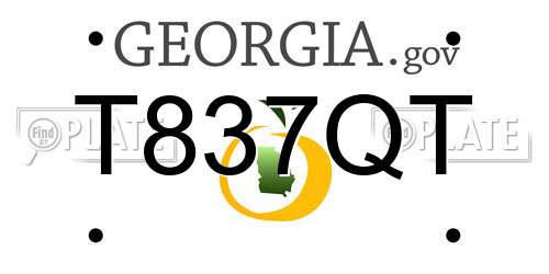 T837QT Georgia License Plate