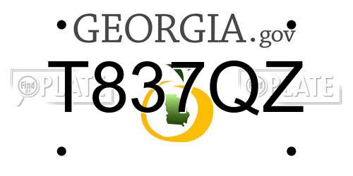 T837QZ Georgia License Plate