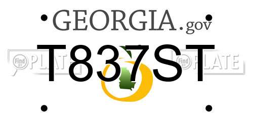 T837ST Georgia License Plate