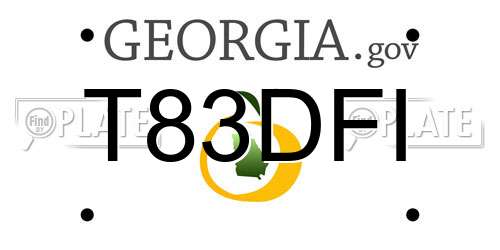 T83DFI Georgia License Plate