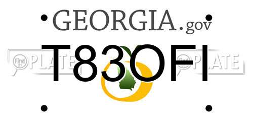 T83OFI Georgia License Plate