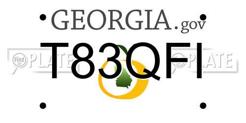 T83QFI Georgia License Plate