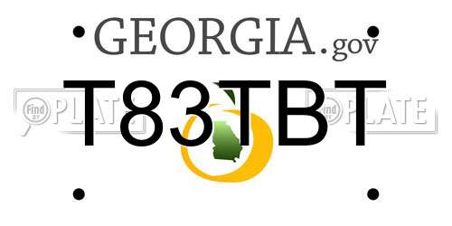 T83TBT Georgia License Plate