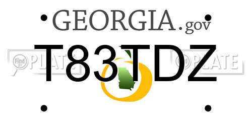 T83TDZ Georgia License Plate
