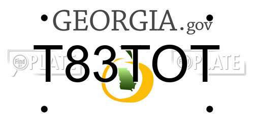T83TOT Georgia License Plate