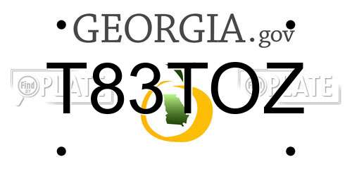 T83TOZ Georgia License Plate