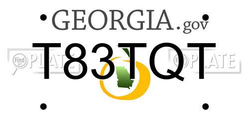 T83TQT Georgia License Plate