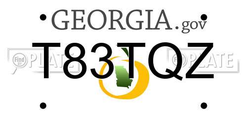 T83TQZ Georgia License Plate
