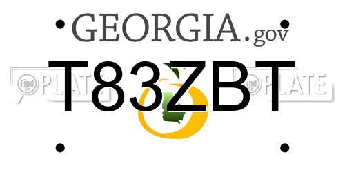T83ZBT Georgia License Plate
