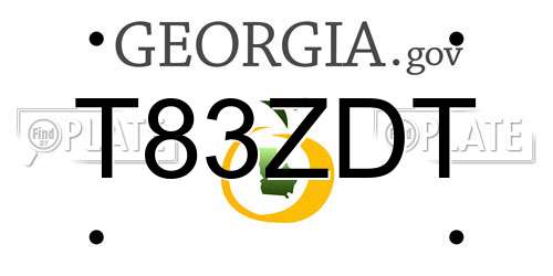 T83ZDT Georgia License Plate