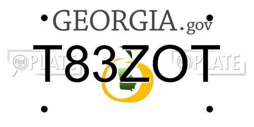 T83ZOT Georgia License Plate