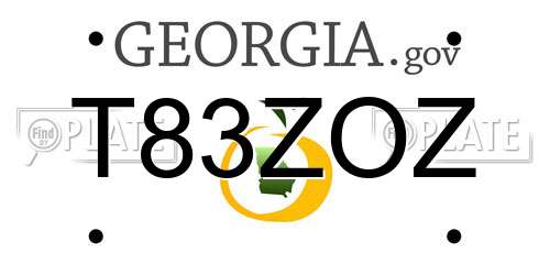 T83ZOZ Georgia License Plate