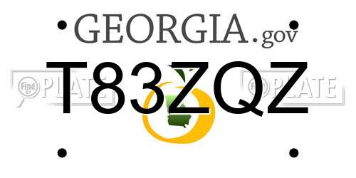 T83ZQZ Georgia License Plate