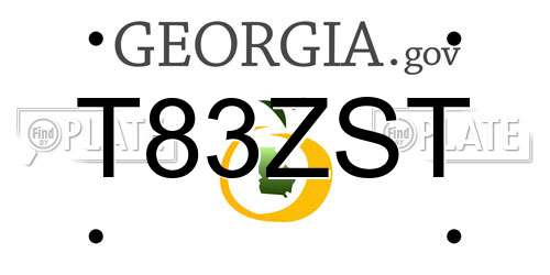 T83ZST Georgia License Plate