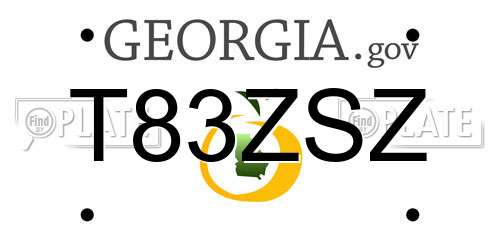 T83ZSZ Georgia License Plate