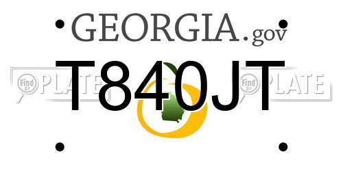 T840JT Georgia License Plate