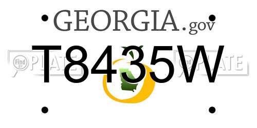 T8435W Georgia License Plate