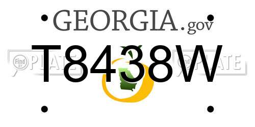 T8438W Georgia License Plate