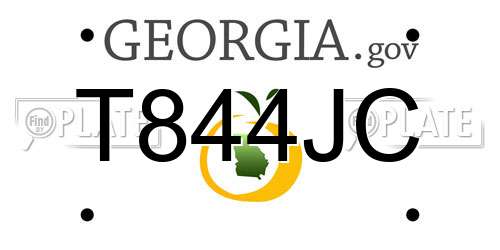 T844JC Georgia License Plate