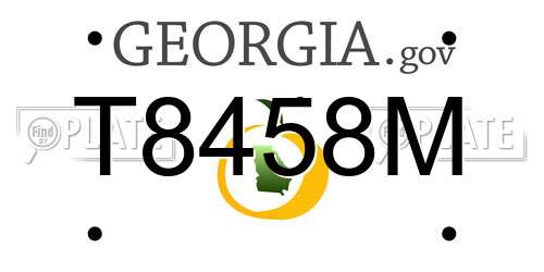T8458M Georgia License Plate