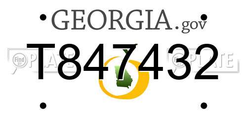 T847432 Georgia License Plate