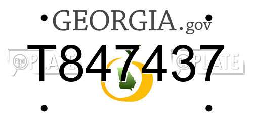T847437 Georgia License Plate
