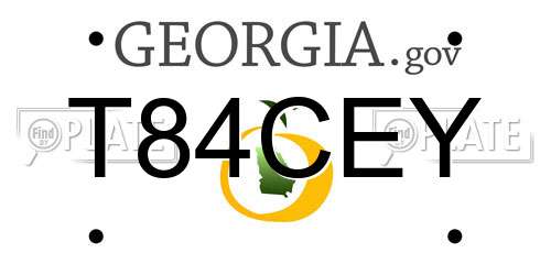 T84CEY Georgia License Plate