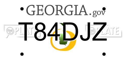 T84DJZ Georgia License Plate
