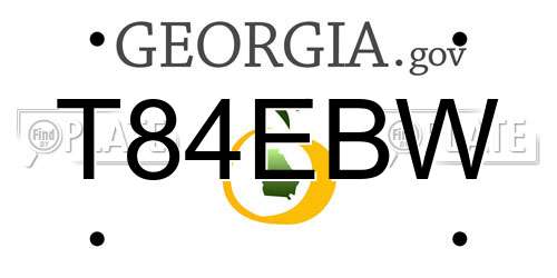 T84EBW Georgia License Plate