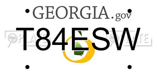 T84ESW Georgia License Plate