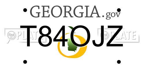 T84OJZ Georgia License Plate