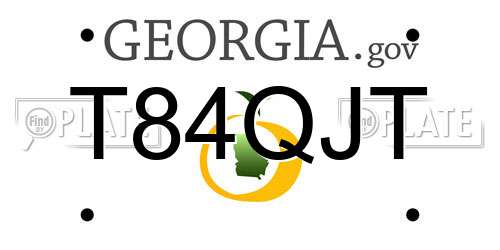 T84QJT Georgia License Plate