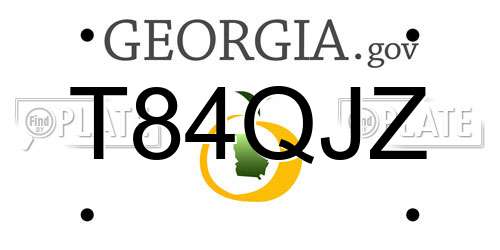 T84QJZ Georgia License Plate