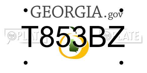 T853BZ Georgia License Plate