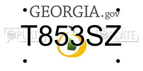T853SZ Georgia License Plate