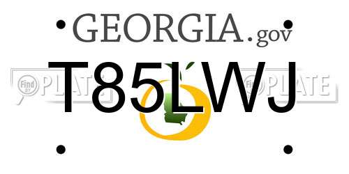 T85LWJ Georgia License Plate