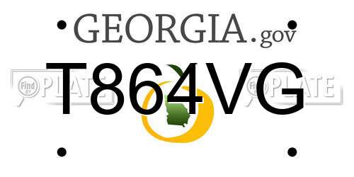 T864VG Georgia License Plate