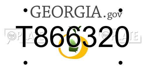T866320 Georgia License Plate