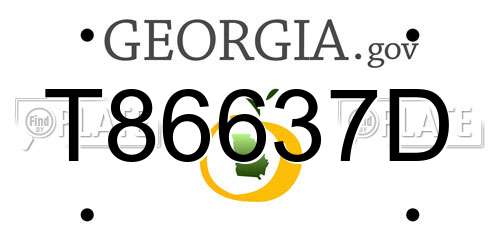 T86637D Georgia License Plate
