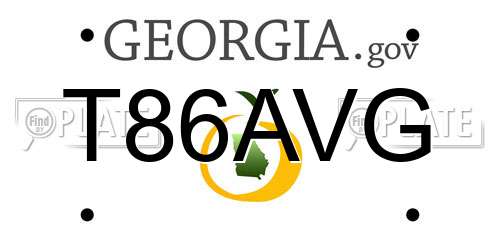 T86AVG Georgia License Plate