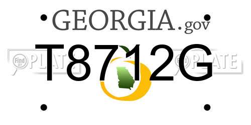 T8712G Georgia License Plate